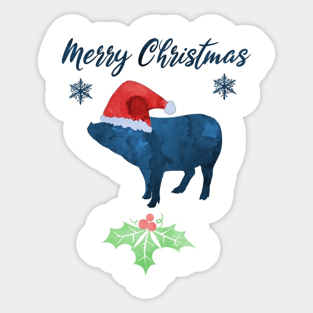 Christmas Pig Sticker by TheJollyMarten